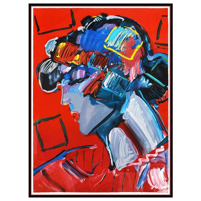 Pop Art 1980s Crimson Lady, Peter Max For Sale - Image 3 of 6