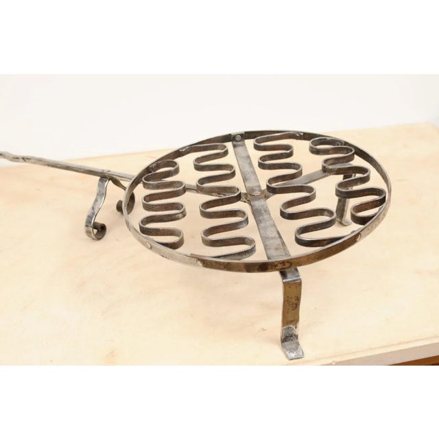 Mid 19th Century French 19th Century Iron Fireplace Grill with Petite Feet and Long Handle For Sale - Image 5 of 13