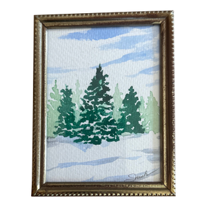 “Winter Whispers” Framed Signed Original Watercolor by Nancy Smith