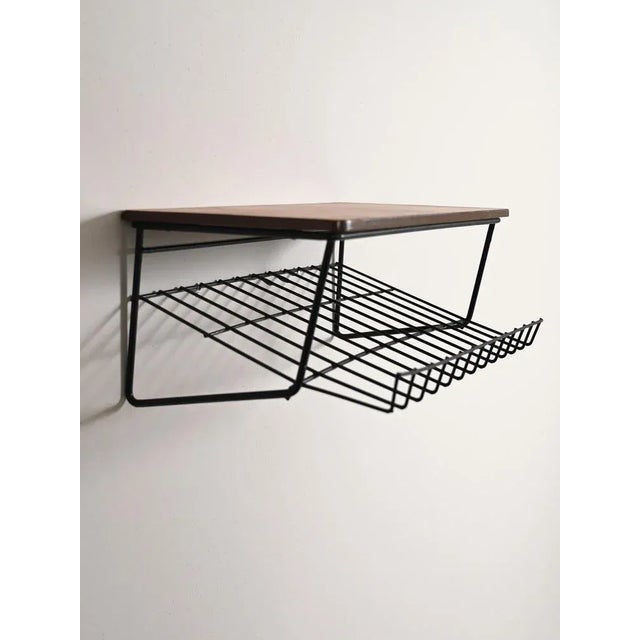 1950s Vintage Teak Bedside Table or Hanging Console Table For Sale - Image 5 of 5