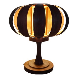 Mid-Century Veneer Table Lamp, Denmark, 1960s For Sale