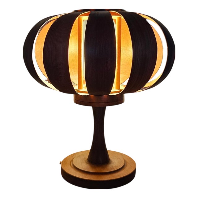 Mid-Century Veneer Table Lamp, Denmark, 1960s For Sale