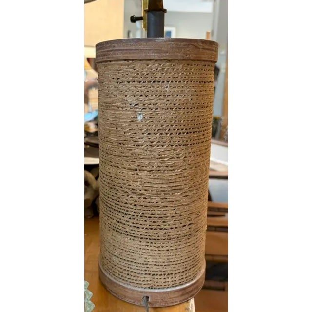 Wood Mid 20th Century Mid Century Modern Gregory Van Pelt Cardboard and Wood Lamps, a Pair For Sale - Image 7 of 18