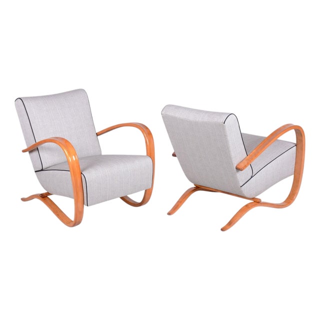 Czech Art Deco H-269 Lounge Chairs by J. Halabala for Up Závody, 1930s, Set of 2 For Sale