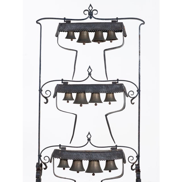 Wrought Iron Latten Bell Stand, Three Tier, English Late 19th C. For Sale - Image 4 of 18