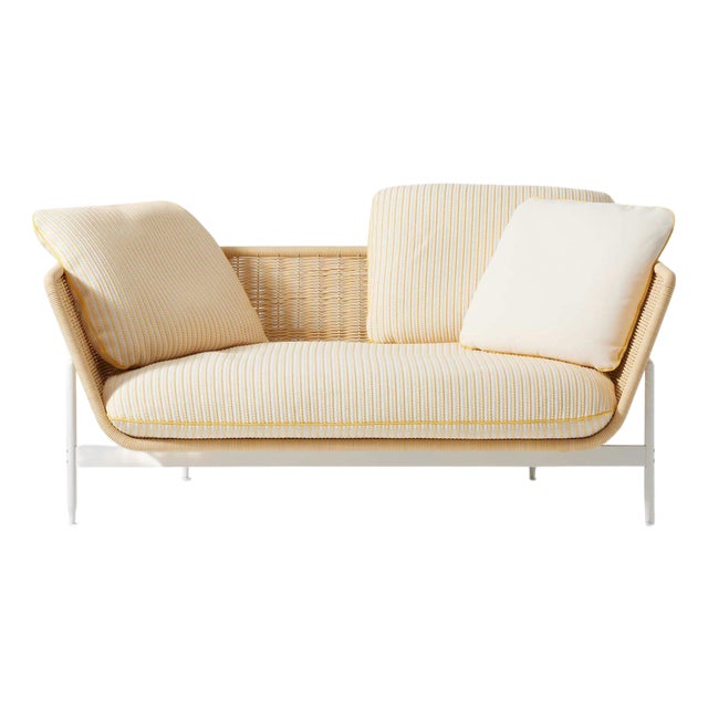 Esosoft Outdoor Sofa in Rattan and Stainless Steel by Antonio Citterio For Sale