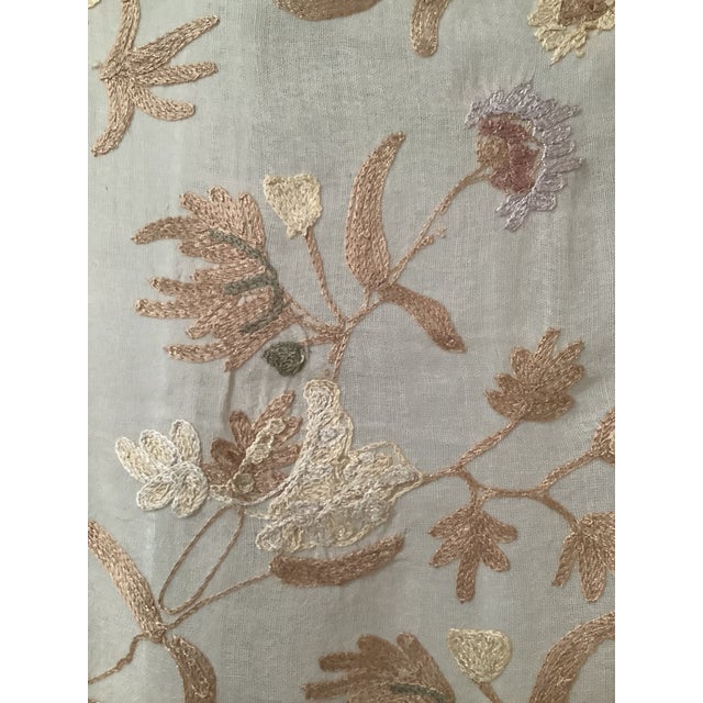 2010s Garden Party Embroidered Floral Decorative Throw Shawl For Sale - Image 5 of 11