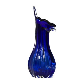 Blue Twisted Murano Glass Vase from Seguso, 1960s For Sale