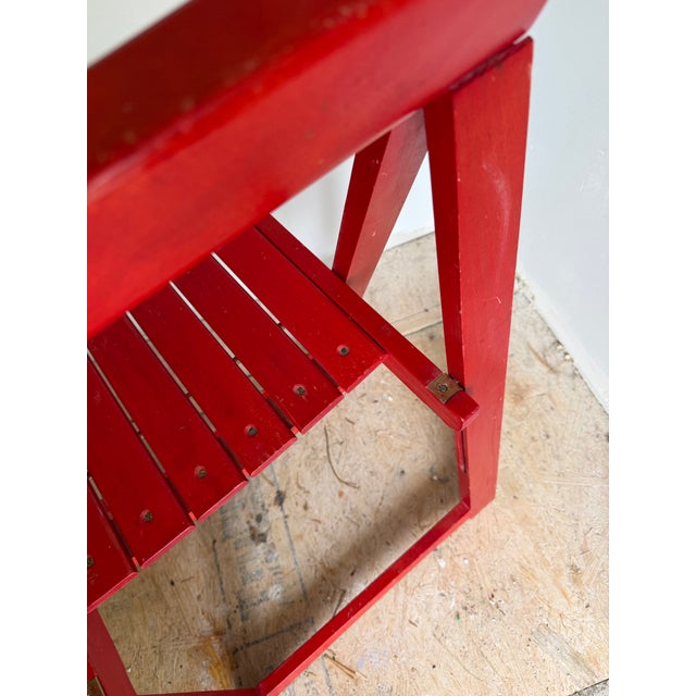 Mid-Century Modern Red Folding Chair For Sale - Image 6 of 9