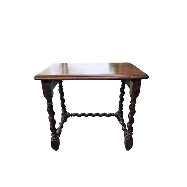 English Pair of Oak Barley Twist Nesting Tables For Sale - Image 3 of 12
