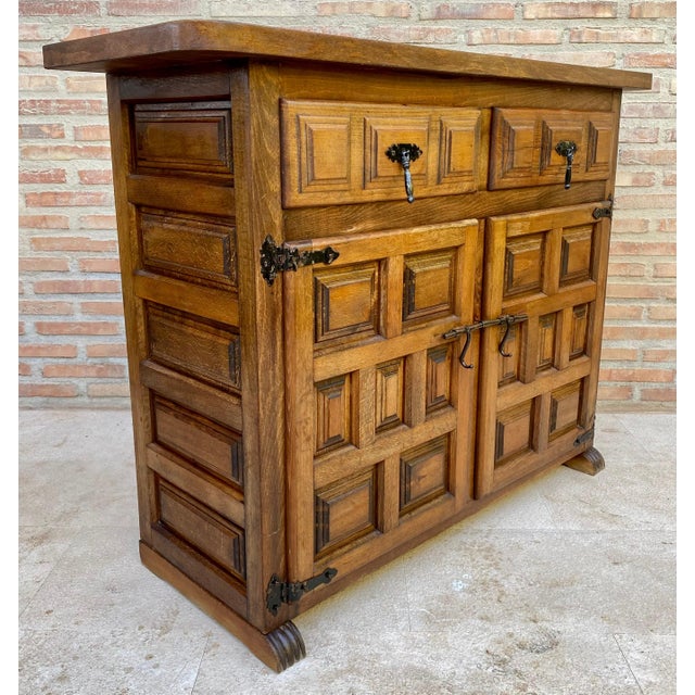 Brown Spanish Catalan Carved Walnut Chest of Drawers, Highboy or Console, 1920s For Sale - Image 8 of 18