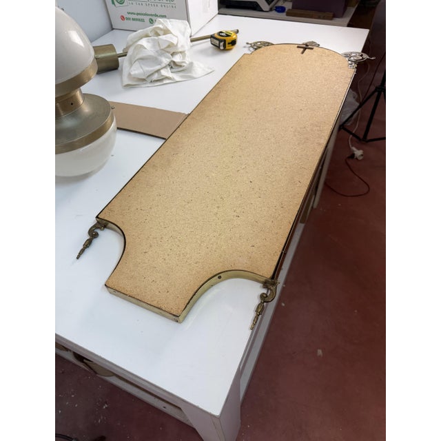 Mid-Century Italian Brass Wall Mirror, 1940s For Sale - Image 13 of 14