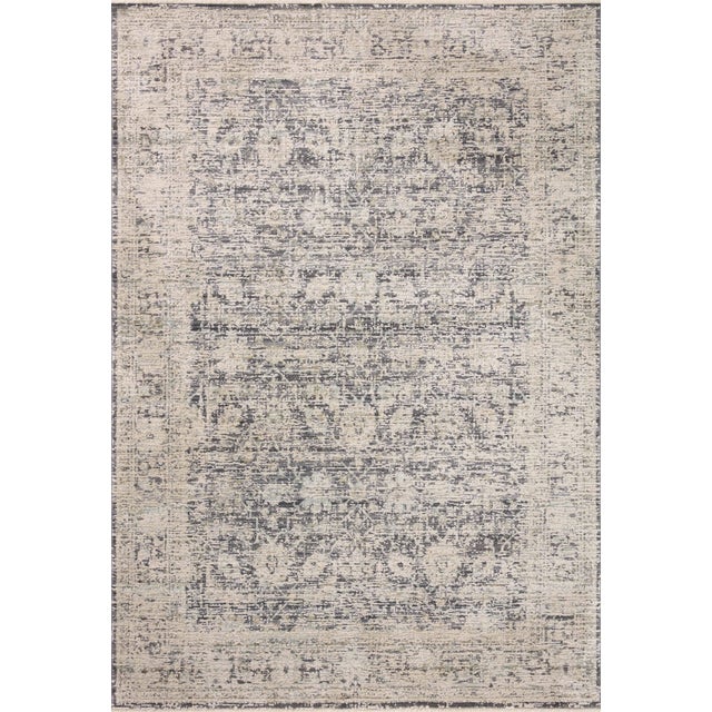 Amber Lewis x Loloi Alie Charcoal / Beige 9'-6" x 13'-1" Area Rug For Sale