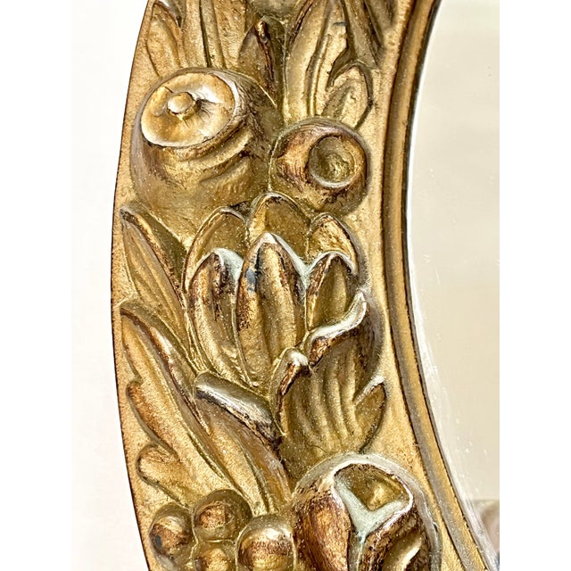 Vintage Italian Gold Resin Circular Mirror For Sale - Image 16 of 16