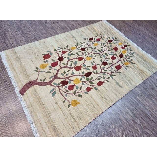 Textile Handmade Vintage Persian Style Gabbeh Rug 4.7' X 6.4', 1970s For Sale - Image 7 of 11