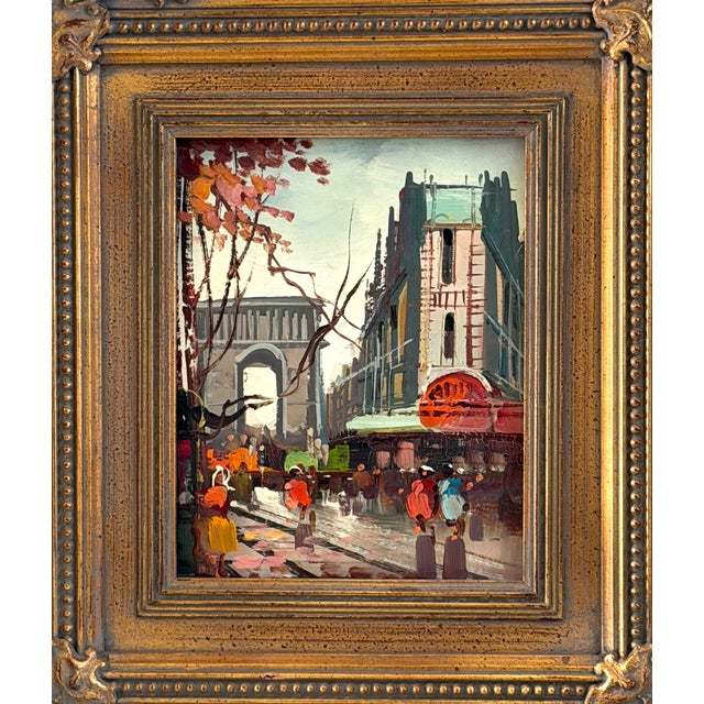 1970s Impressionist Street Scene Autumn in Paris Arc De Triomphe Oil on Canvas For Sale In Los Angeles - Image 6 of 10