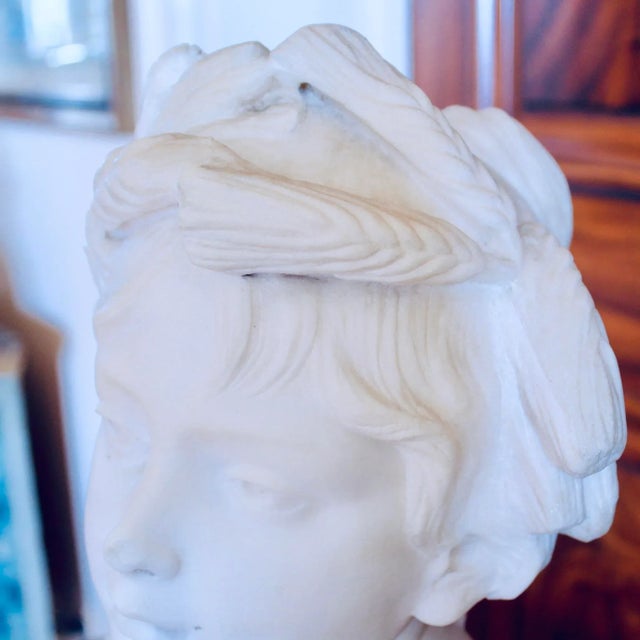 Late 19th Century Marble Sculpture Bust of a Girl as Ceres For Sale - Image 5 of 12