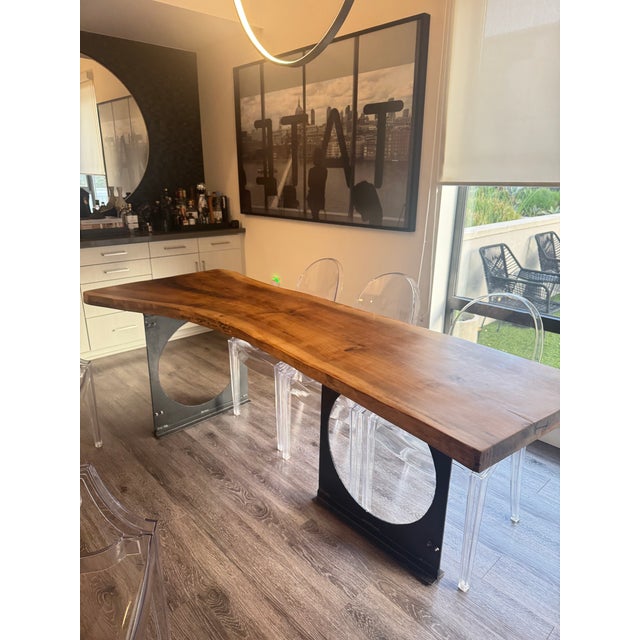 2000 - 2009 Live Edge Custom Dining Table For Sale - Image 5 of 14