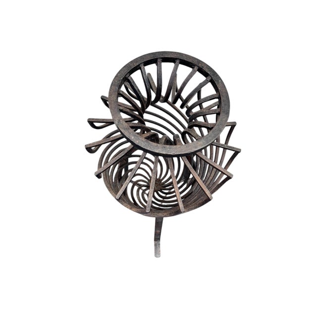 1980s Hand-Forged Wrought Iron Torpedo Urns- Set of 3 For Sale - Image 9 of 11