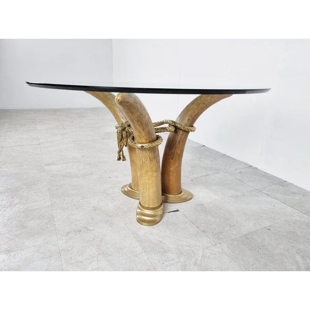 Vintage Faux Tusk Center or Side Table, 1970s For Sale - Image 11 of 12