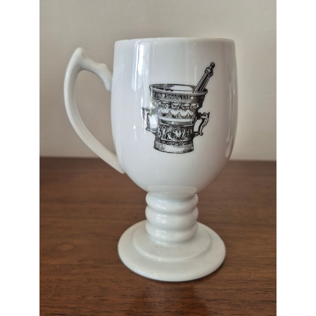 1960s Apothecary Kaysons Pedestal Mugs Set of Six For Sale - Image 6 of 6
