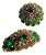 Vintage Signed Capri Demi-Parure – Multi-Layer Rhinestone Floral Dome Brooch/Pendant & Matching Hinged Cuff Bracelet For Sale