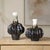 Contemporary Umbrian White & Brown Gourd Vases Set/2 For Sale - Image 3 of 4