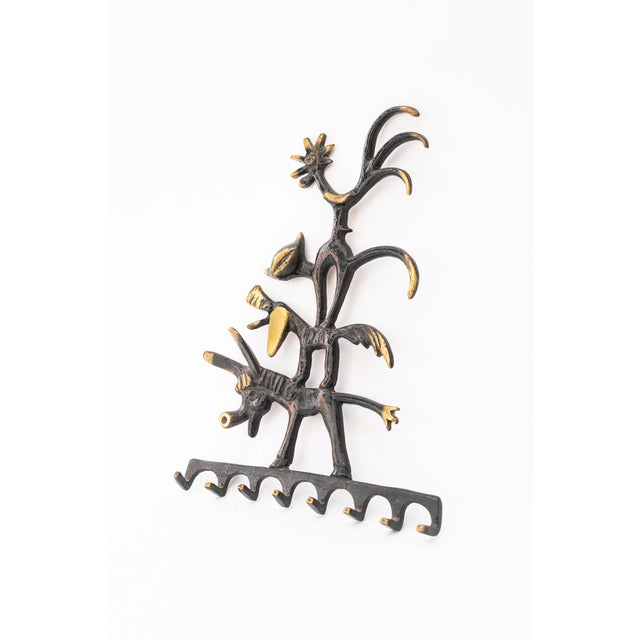 Walter Bosse Brass Key Hanger Donkey, Dog, Cat and Cock, Hertha Baller, Austria Original condition