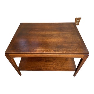 1960s Single Lane Rhythm End Table Stand Two Tier Walnut For Sale