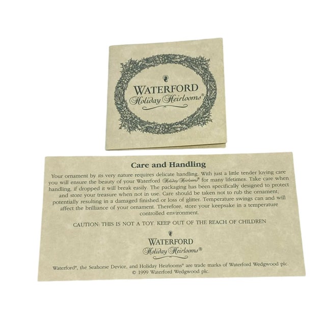 Green Waterford Holiday Heirlooms Ornament New Years Toast 2000 Champagne Glass For Sale - Image 8 of 12