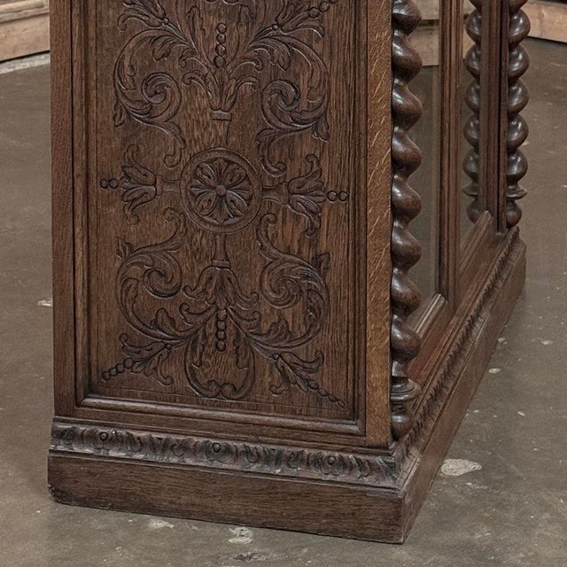 19th Century French Renaissance Revival Oak Vitrine ~ Credenza For Sale - Image 12 of 18