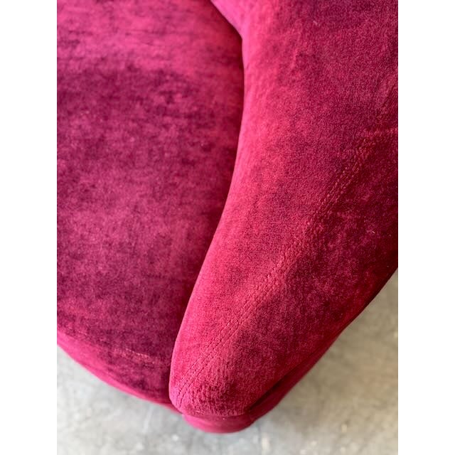 1980s 1980s Burgundy Kagan Style Sofa For Sale - Image 5 of 13