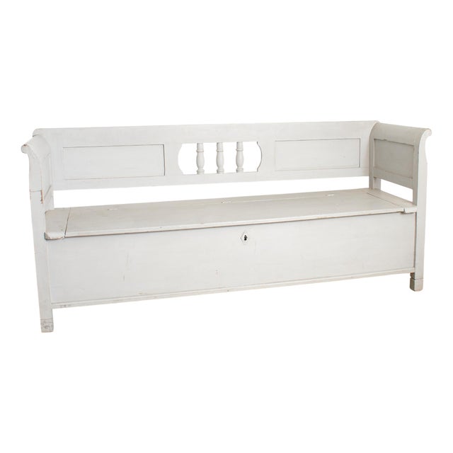 Antique Hungarian Settle with Storage, 1950s For Sale