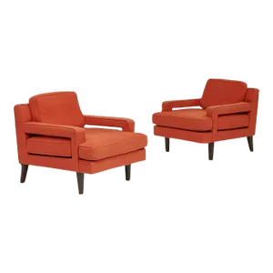 1950s Pair of Edward Wormley for Dunbar Lounge Chairs
