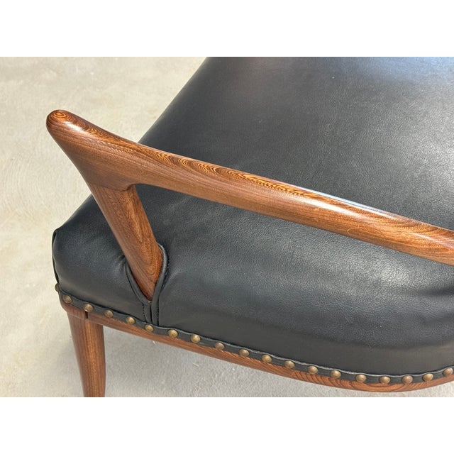 1960s Black Vinyl Office Desk Chair For Sale In Boston - Image 6 of 9