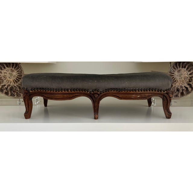 Antique French Low Stool / Antique French Kneeling Stool / Antique French Upholstered Footstool For Sale - Image 14 of 17