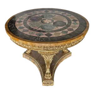 Late 20th Century Neoclassical Tessellated Pietra Dura Marble Specimen Center Table