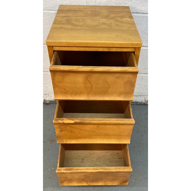 Goldenrod Mid-Century Nightstand in Birch by Morris of California For Sale - Image 8 of 16