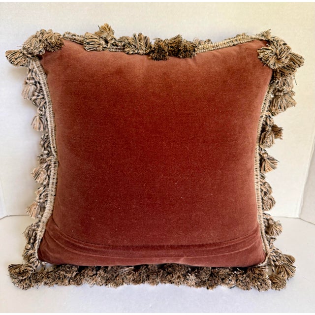 Textile Vintage Needlepoint Fringe Pillow of Shih Tzu Dog For Sale - Image 7 of 8