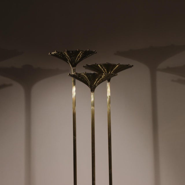 Brass Papyrus Floor Lamp by Nucci Valsecchi, Italy, 1970s For Sale - Image 12 of 18