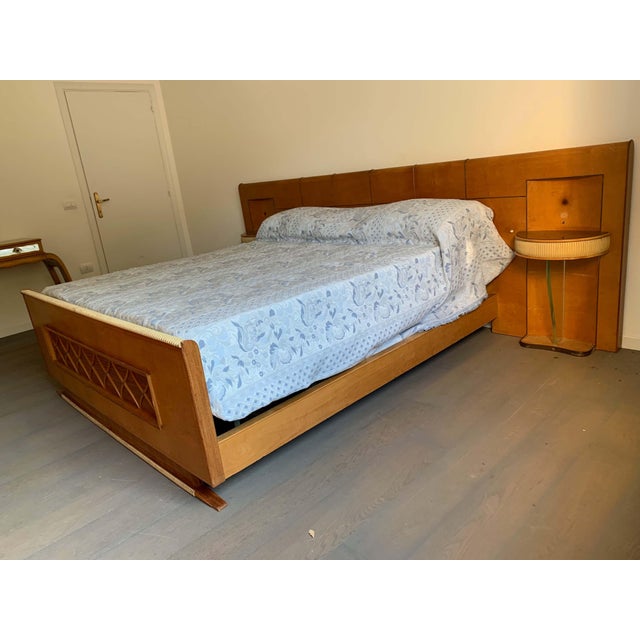 Gold Art Deco Maple Bed, 1930s For Sale - Image 8 of 16