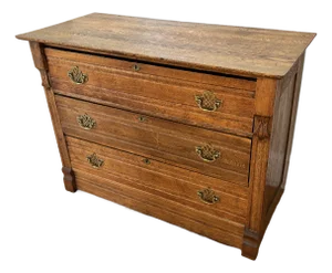 Antique Victorian Eastlake Oak Chest of Drawers