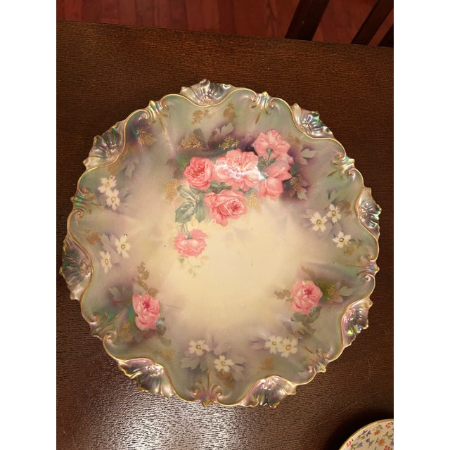 Victorian Antique Rs Prussia Decorative Floral Porcelain Bowl For Sale - Image 3 of 12