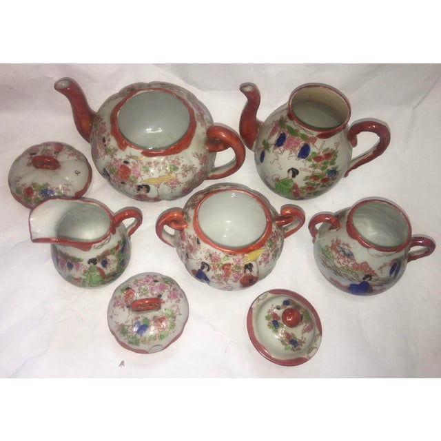 Vintage 1960s Japanese Imari Porcelain Tea Set 5 Pieces Chairish