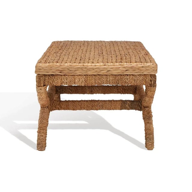 Wood Caycee Water Hyacinth Table with Rope Base - Natural For Sale - Image 7 of 7