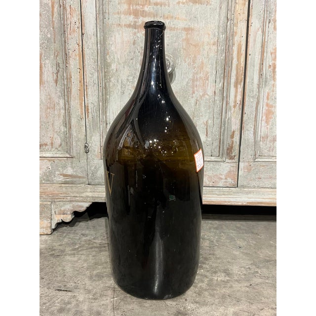 Large Antique French Hand Blown and Painted Wine Bottle, Normandy, Circa 1880s For Sale - Image 4 of 9