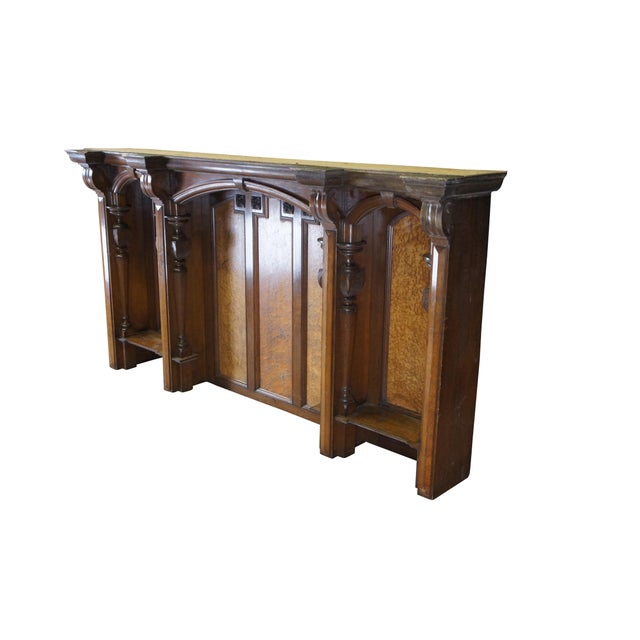 Victorian Antique English Victorian Oak Birdseye Maple Bibliotheque Hutch Bookcase Topper For Sale - Image 3 of 12