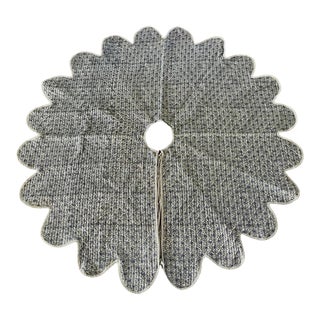 Early 21st Century Quilted Tree Skirt, Laural Green & Blue Block Print For Sale