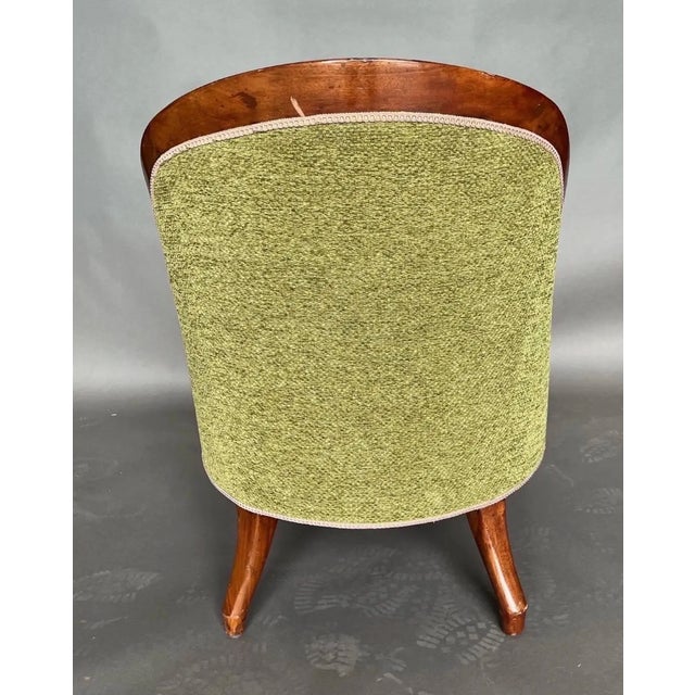 Green 19th Century English Mahogany Library Chair For Sale - Image 8 of 10