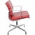 Charles Eames EA-208 Softpad chair upholstered in red leather, and with a chrome frame. The chair is from 2005 and appears...